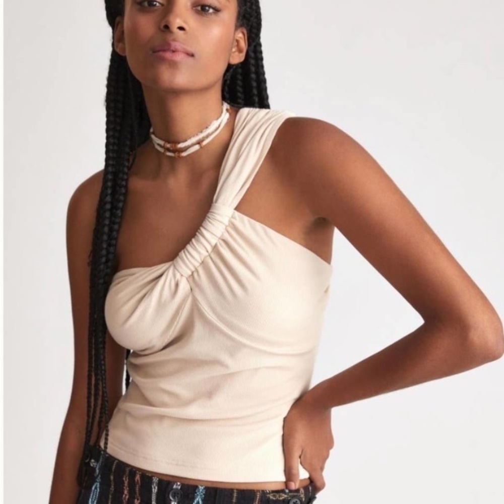 NWT Dolan Grecian Knotted One-Shoulder Top